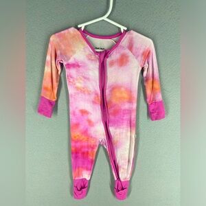 Little Sleepies Pink Watercolor Ombré Size 3-6 Months